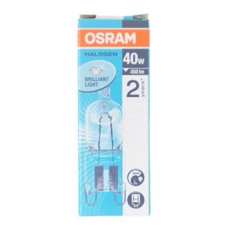 Osram Halopin Bi-Pin Halogen Light Bulb G9 240V 40W Clear 66740