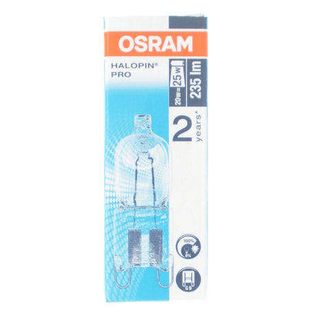 Osram Halopin Pro Bi-Pin Halogen Light Bulb G9 240V 20W Clear 66720