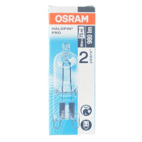 Osram Halopin Pro Bi-Pin Halogen Light Bulb G9 240V 60W 66760