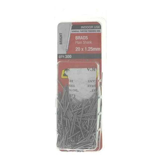 Pack of brads with a clear plastic cover on a white background