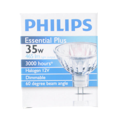 PHILIPS Essential Plus MR16 Halogen Light Bulb GU5.3 12V 35W 60°