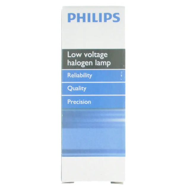 Philips low voltage halogen lamp packaging on a white background