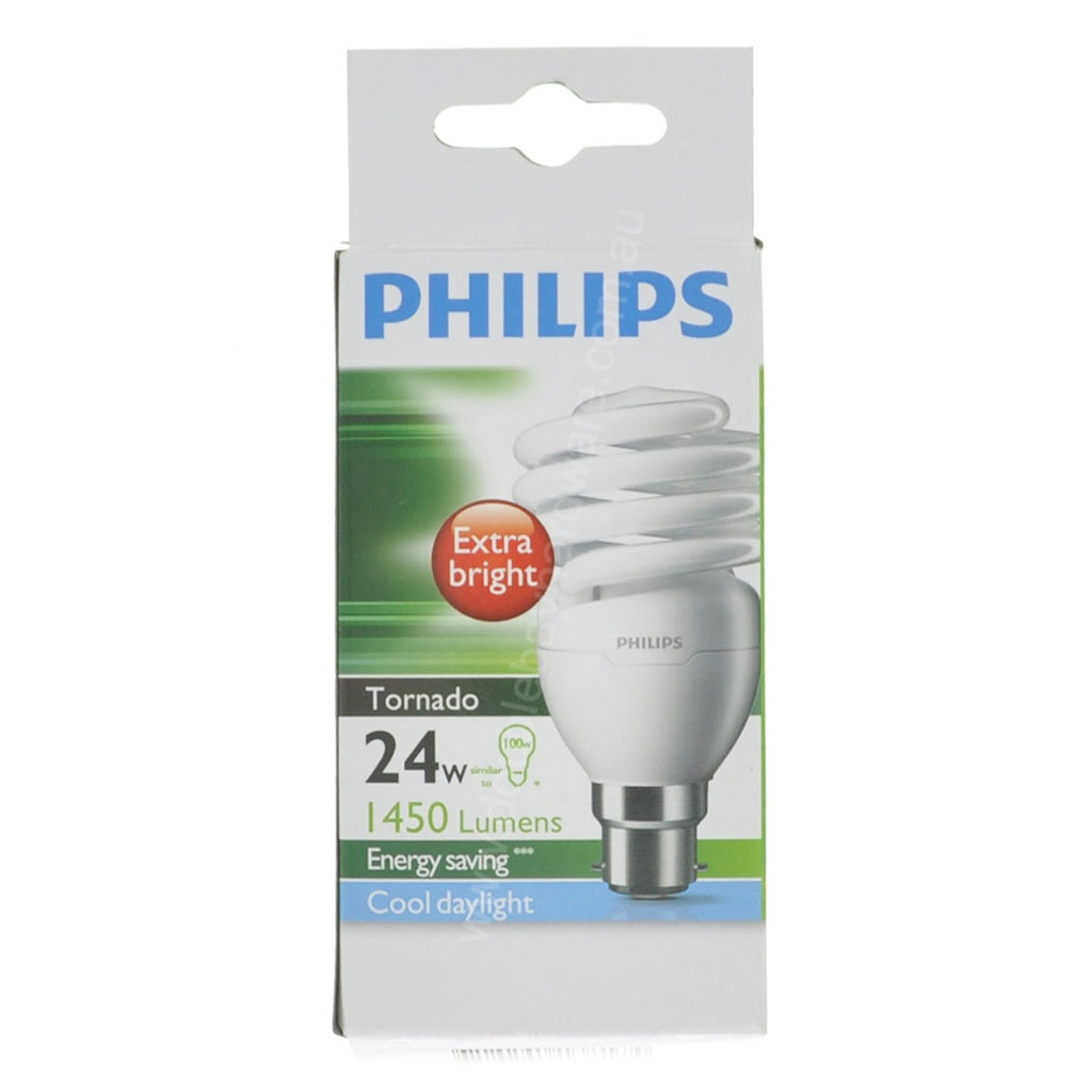 PHILIPS Tornado Spiral Energy Saving Light Bulb B22 240V 24W C/DL