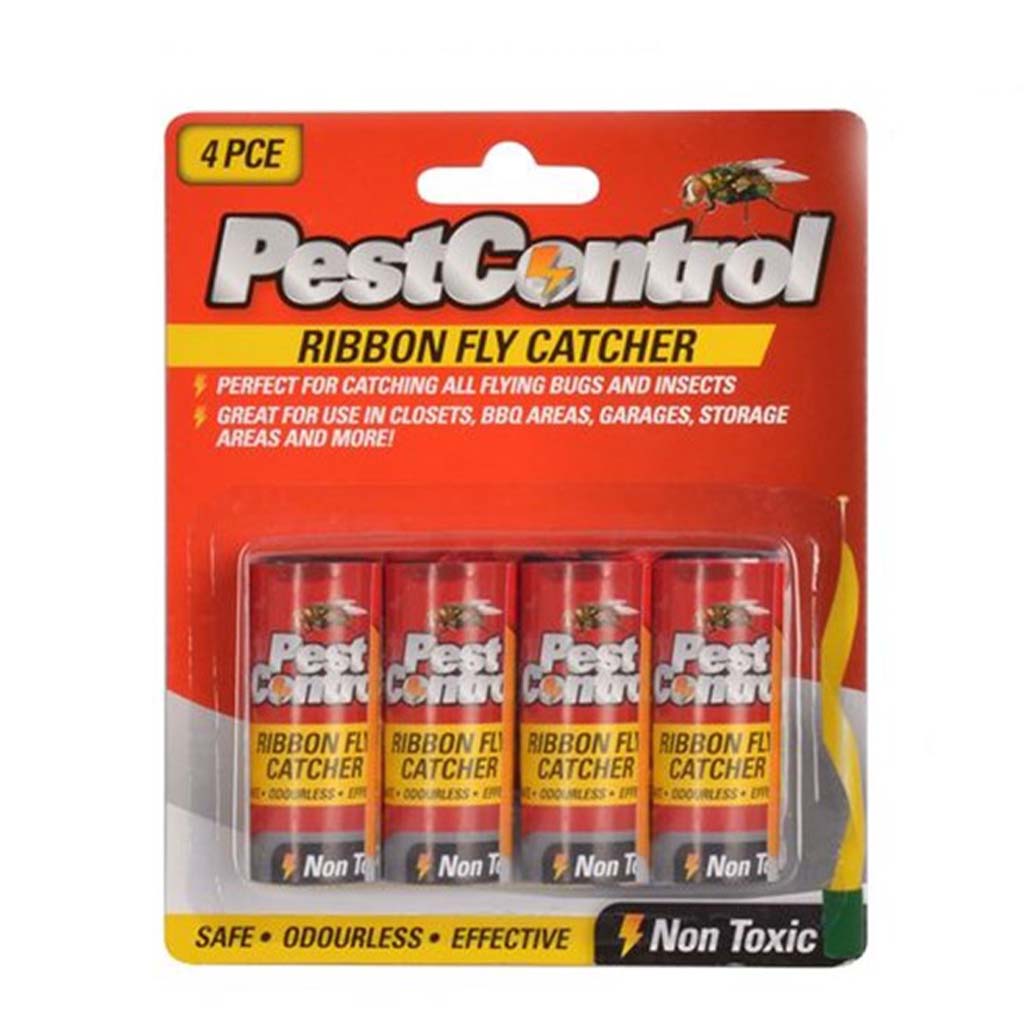 PestControl Ribbon Fly Catcher Non Toxic 4pcs GAR-180