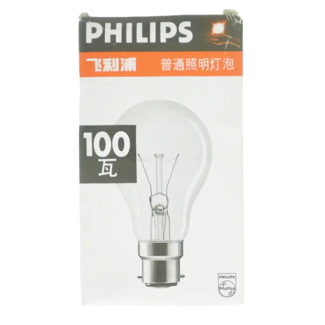 Philips light bulb packaging with a clear bulb illustration on a white background