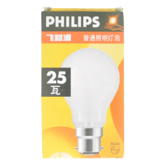 Philips light bulb packaging with a yellow background