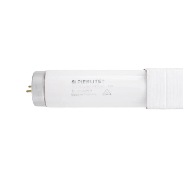 White t12 20w fluorescent light bulb on a white background