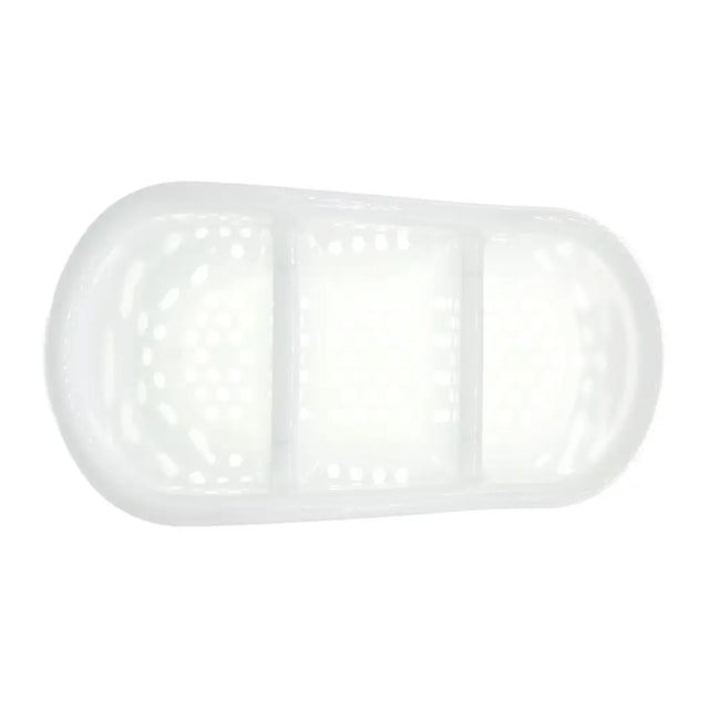 White plastic footie on a white background