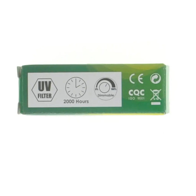 Green UV filter packaging with certification logos on a white background