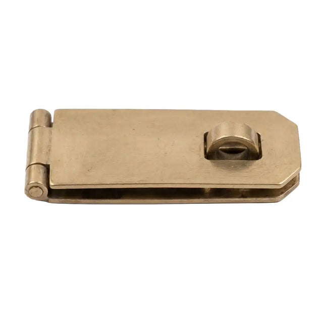 Brass hasp on a white background