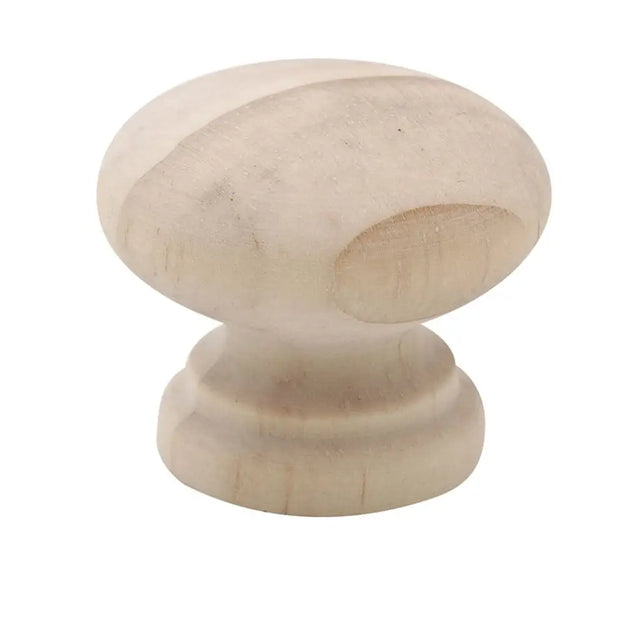Wooden knob on a white background