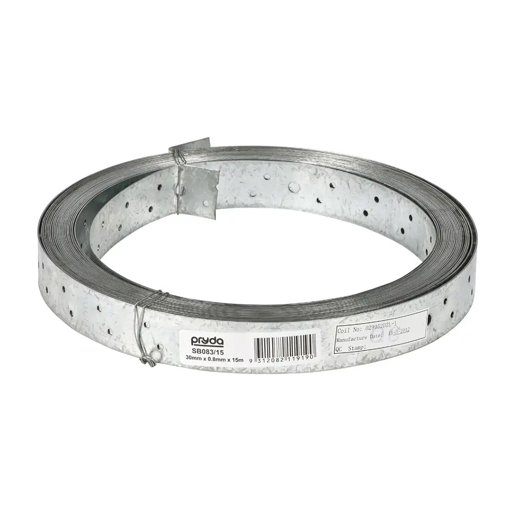 Pryda Galvanised Strap Brace 30x0.8mmx15m SB083/15