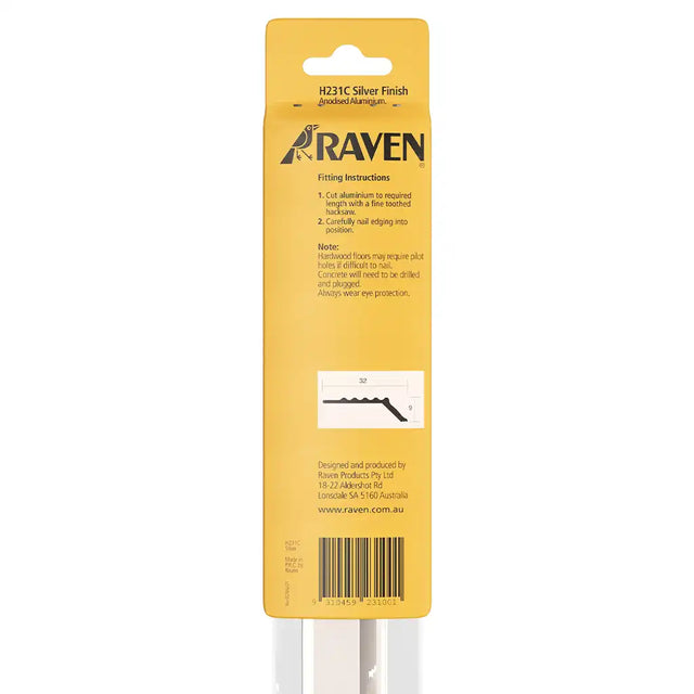 Raven brand packaging for H231C silver finish product on a white background