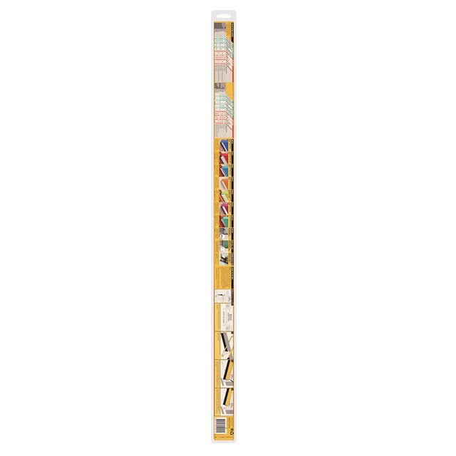 Tall vertical bookshelf with multiple shelves on a white background