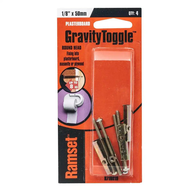 Packaged Gravity Toggle with Ramset branding on an orange and black background