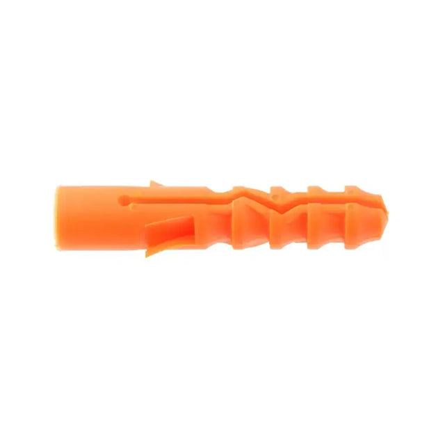 Orange plastic anchor on a white background