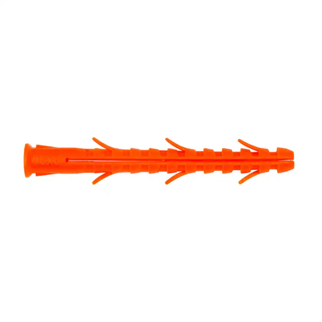 Orange plastic anchor on a white background
