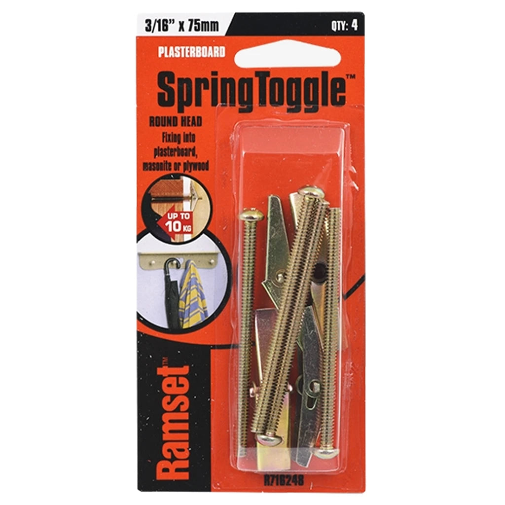 Ramset Spring Toggle Round Head 3/16"X70mm 4Pcs R716248
