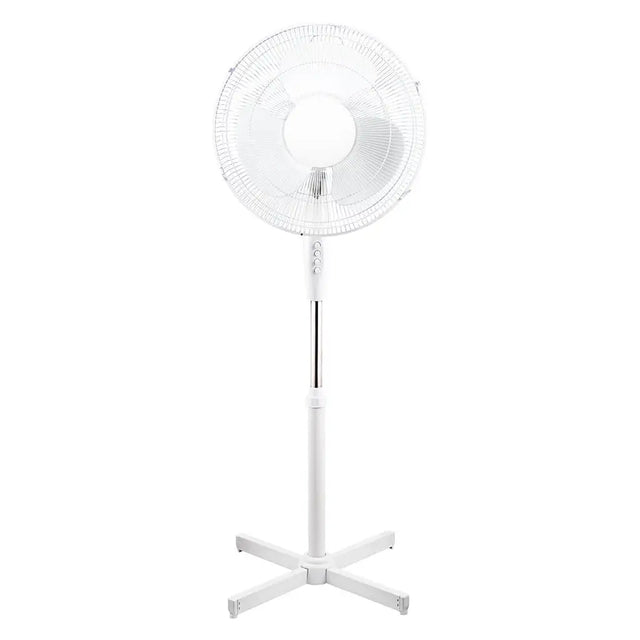 White standing fan on a white background