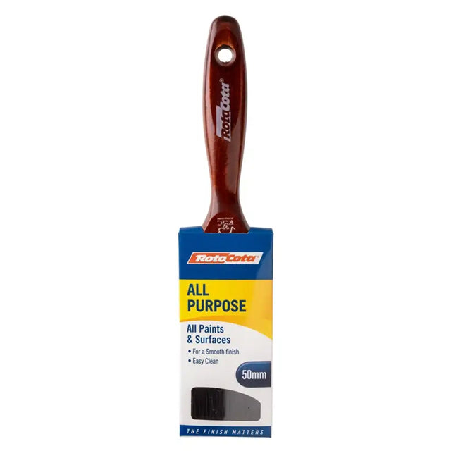 Paint brush with packaging labeled 'All Purpose' on a white background