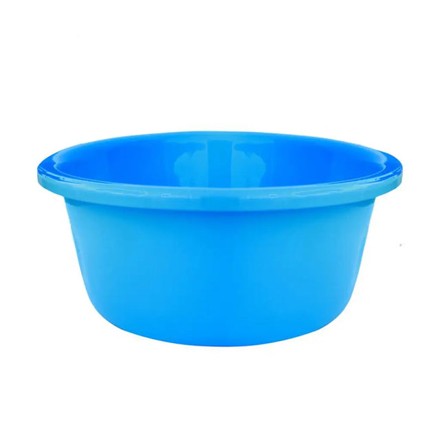 Blue plastic bowl on a white background