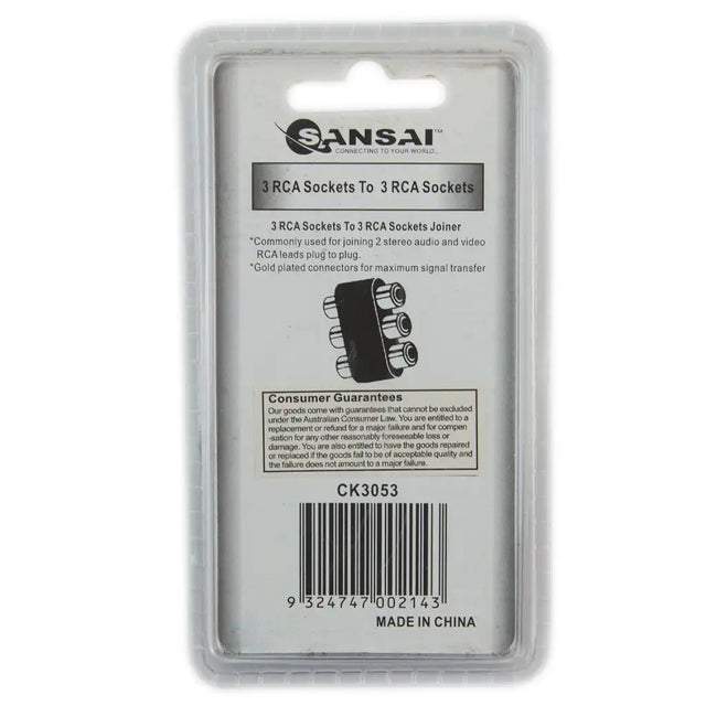 Ansai RCA socket joiner packaging on a white background