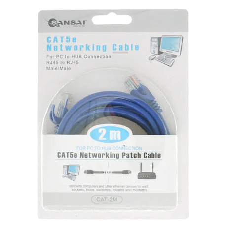 SANSAI CAT5e Networking Patch Cable 2M CAT-2M