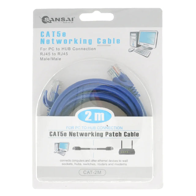 SANSAI CAT5e Networking Patch Cable 2M CAT-2M