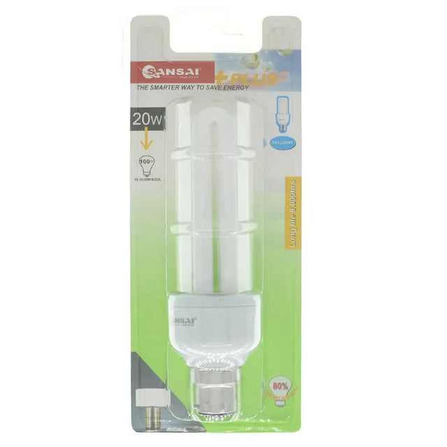CFL bulb in packaging with Ansal branding on a white background