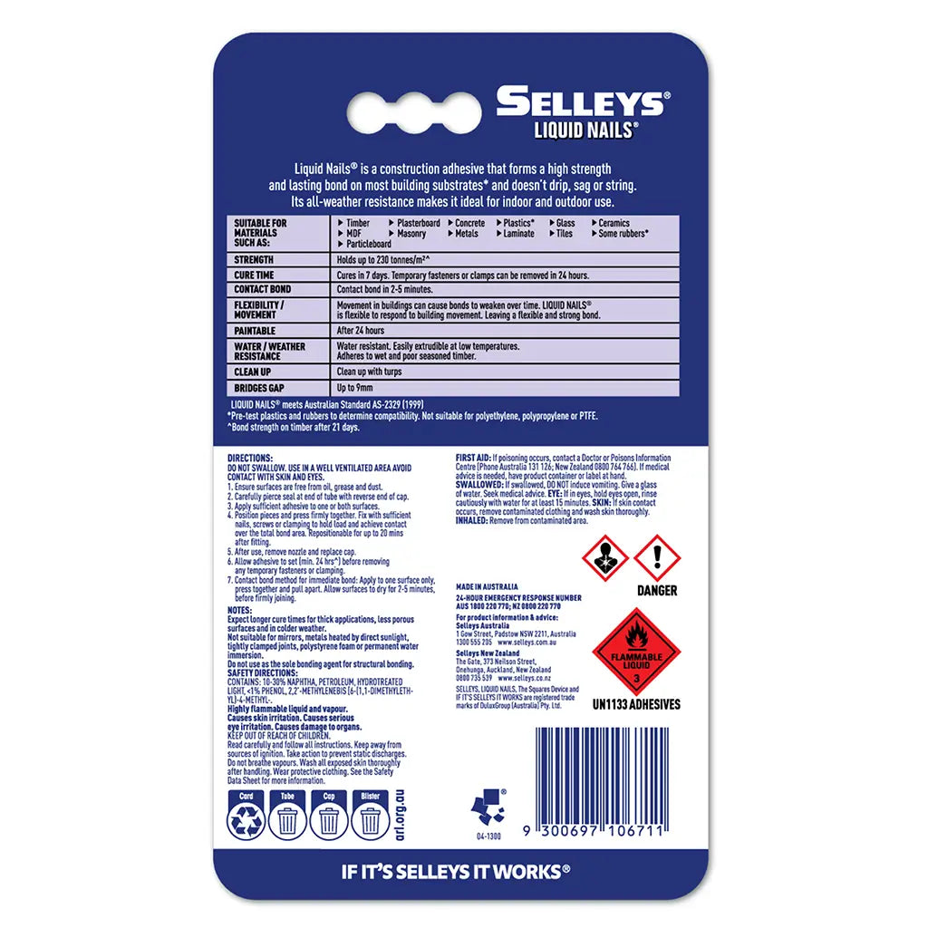 SELLEYS Liquid Nails Original High Strength Construction Adhesive 100g