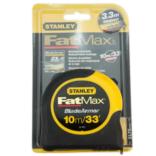 Stanley FatMax tape measure packaging on a white background