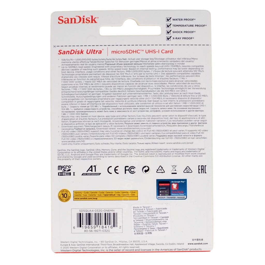 SanDisk Ultra MicroSDHC UHS-I Card 32GB TFC32GBU