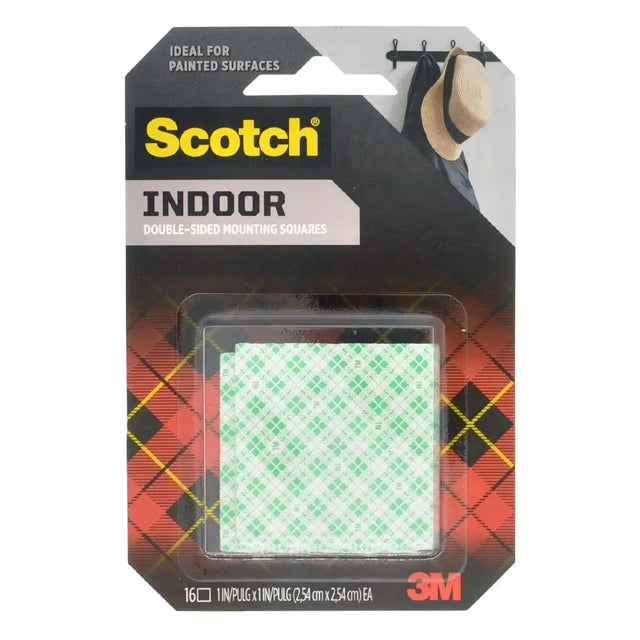 Scotch indoor double-sided mounting squares packaging with 3M logo