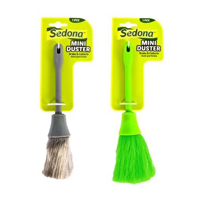 Two Sedona Mini Dusters on packaging with a white background