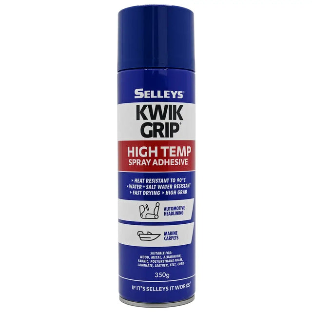 Selleys Kwik Grip High Temp Spray Adhesive can on a white background