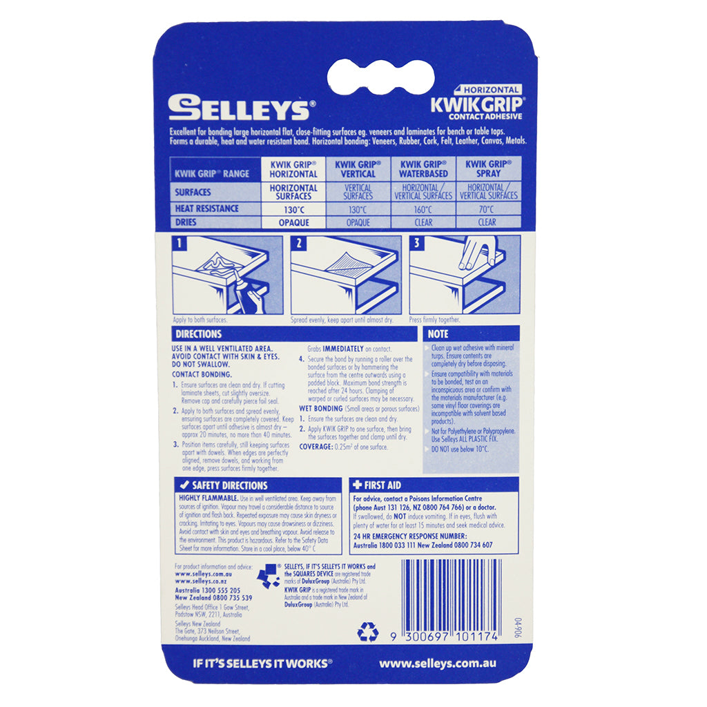 Selleys Kwik Grip Contact Adhesive Horizontal 50ml KG 50M