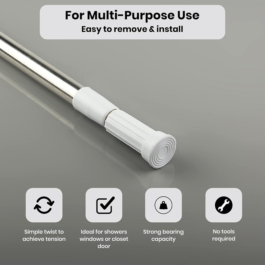 Shower Curtain Rod Spring Extendable 140-260cm