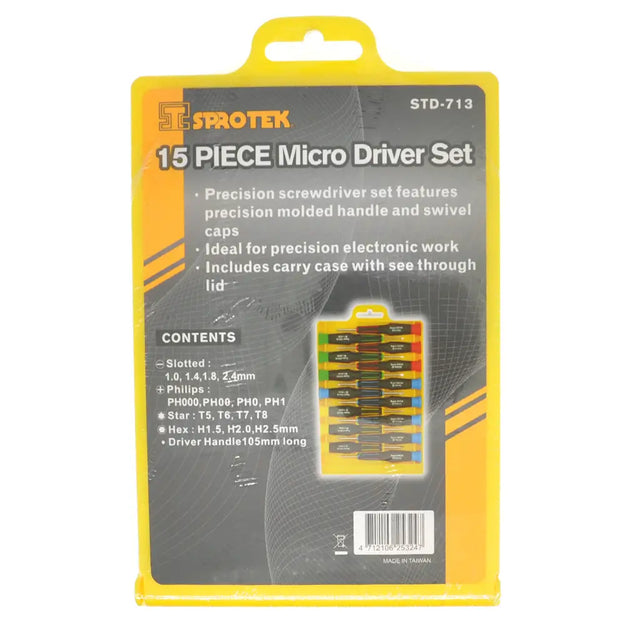 Sprotek 15-piece micro driver set packaging on a white background