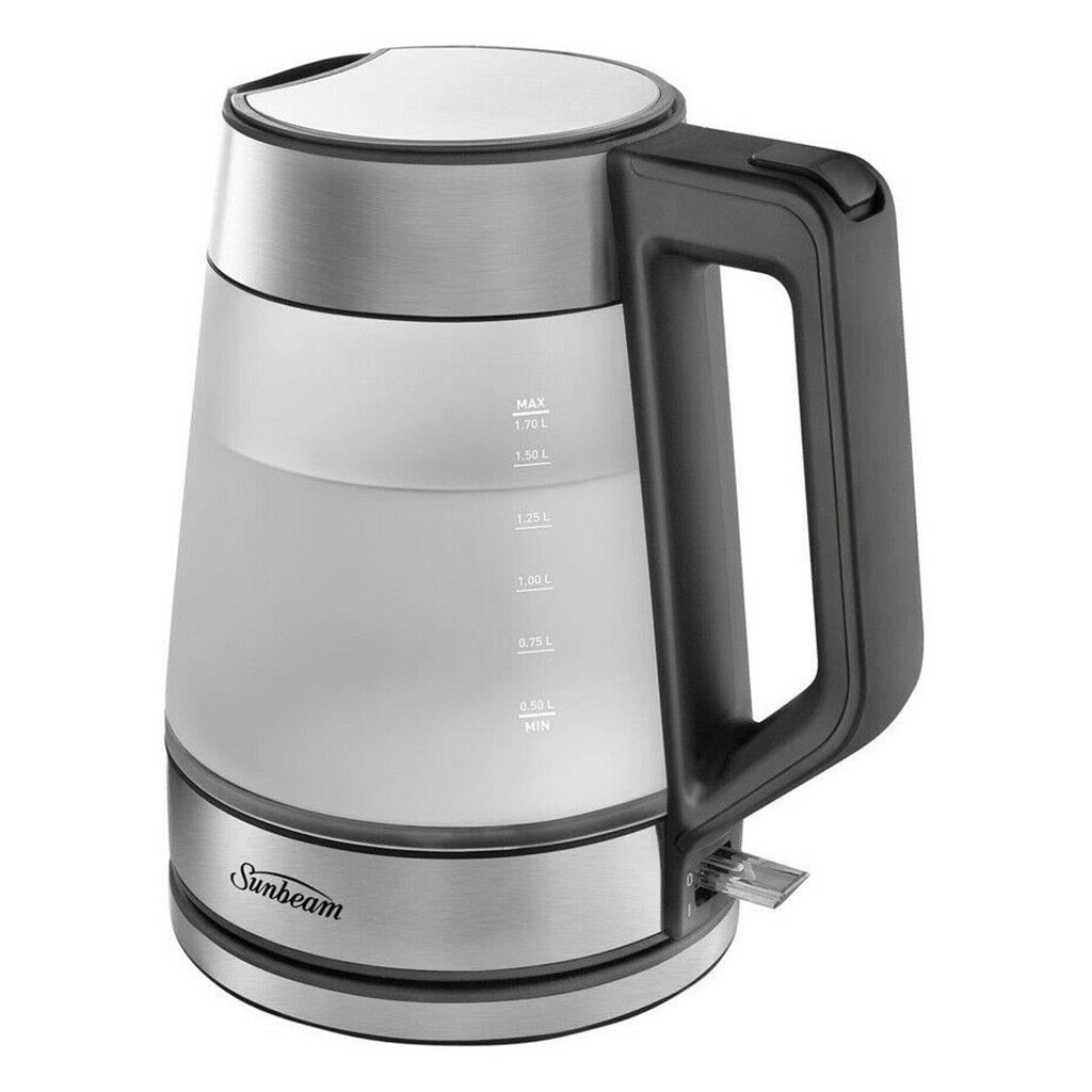 Sunbeam Morning Frost Glass Cordless Kettle 1.7L Blue Light KE6200