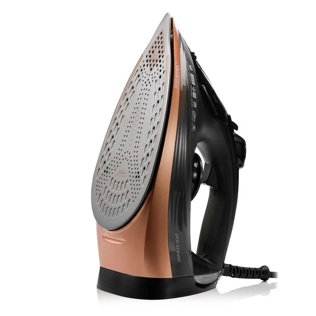 Black and copper iron on a white background