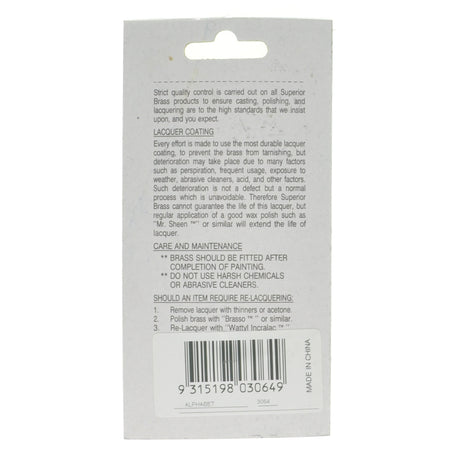 Superior Brass Alphabet Sign Letter A 75mm 3064A