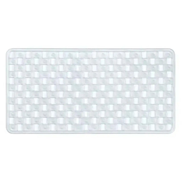 Clear plastic grid tray on a white background