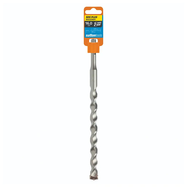 A 16.0-inch spiral twist drill bit with an orange and blue Sifton Tools retail header card, shown vertically against a plain white background.