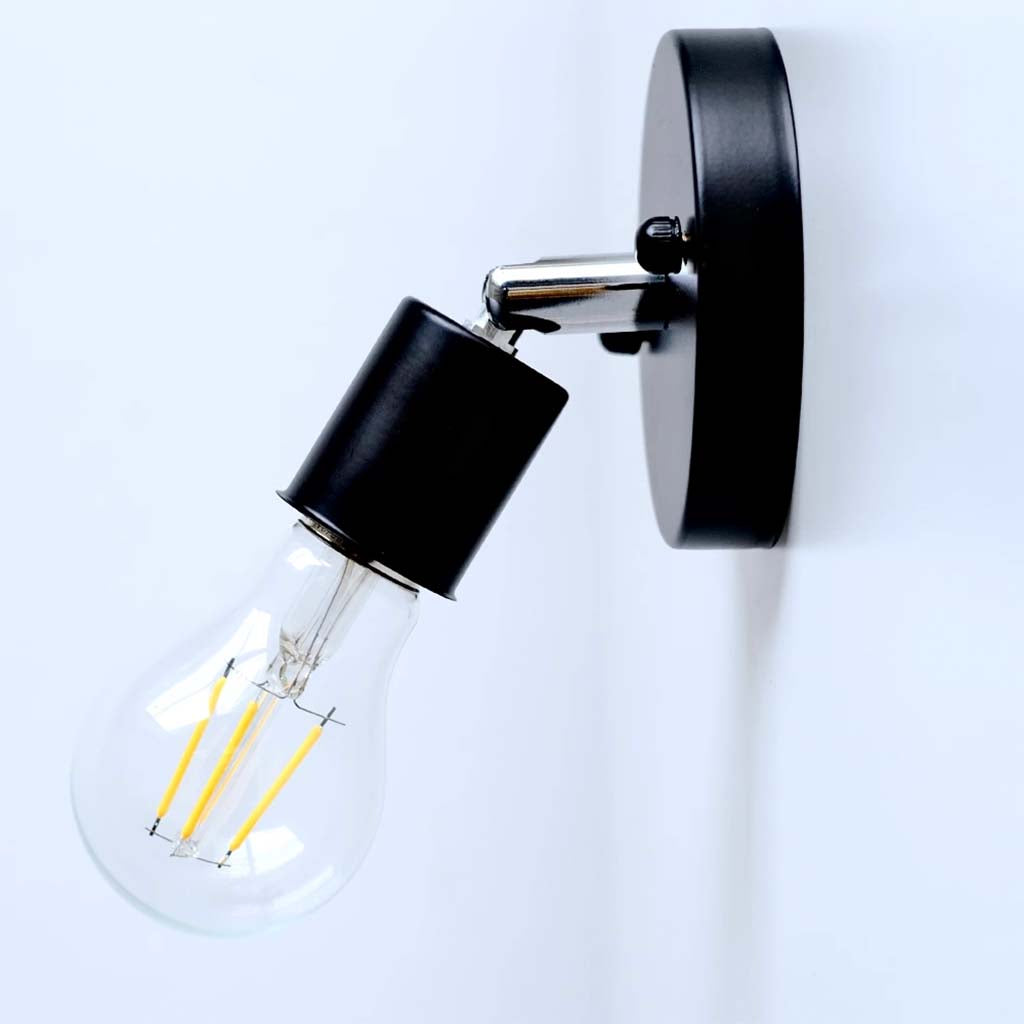 Swivel 180° Ceramic Base Light Fitting 240V E27 Black