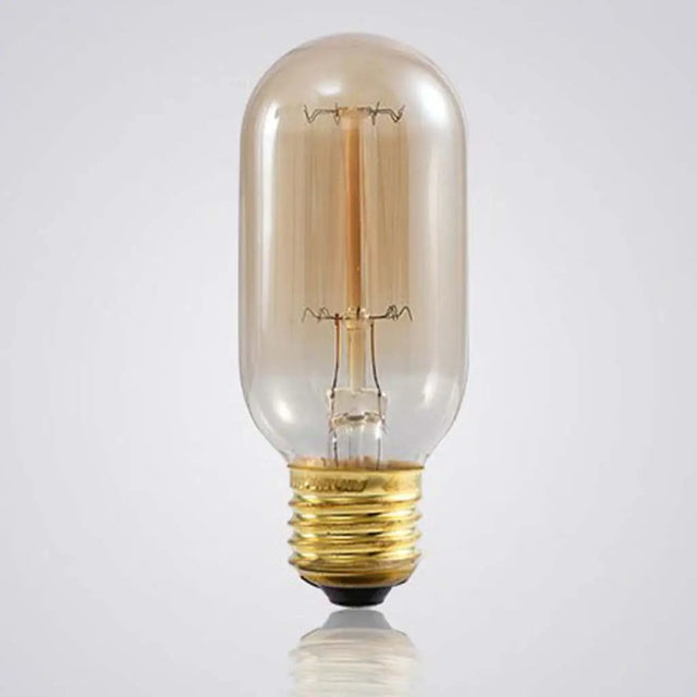Vintage-style light bulb with a clear glass cover on a white background