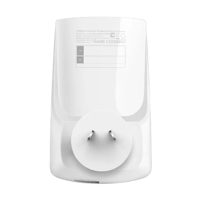 White electronic device with a plug on a white background