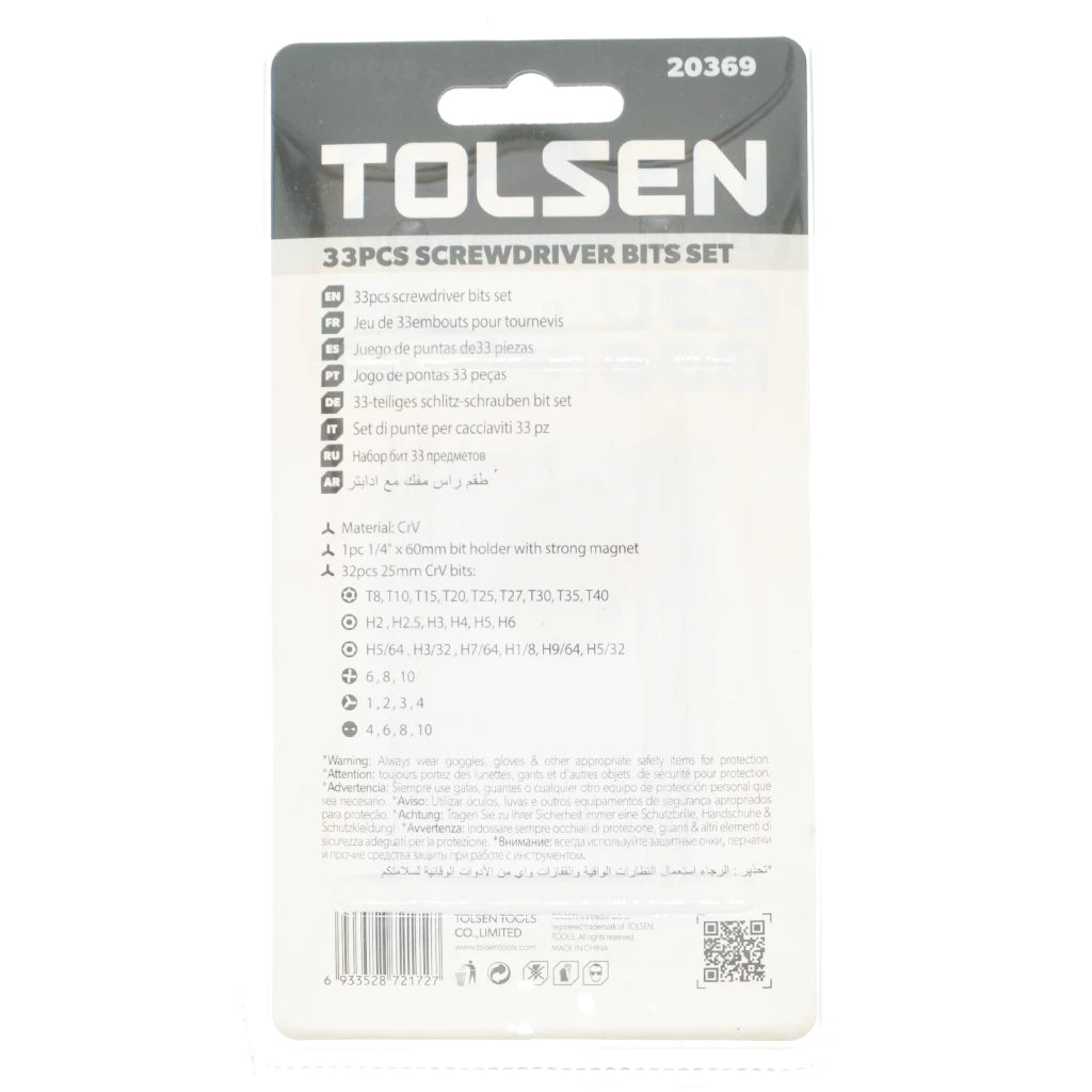 Tolsen Screwdriver Bit Set 33Pcs 20369