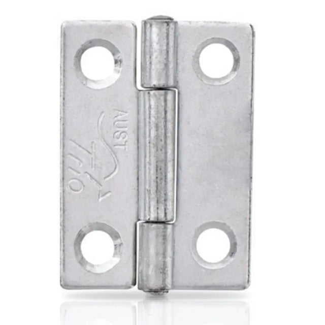 Metallic hinge on a white background