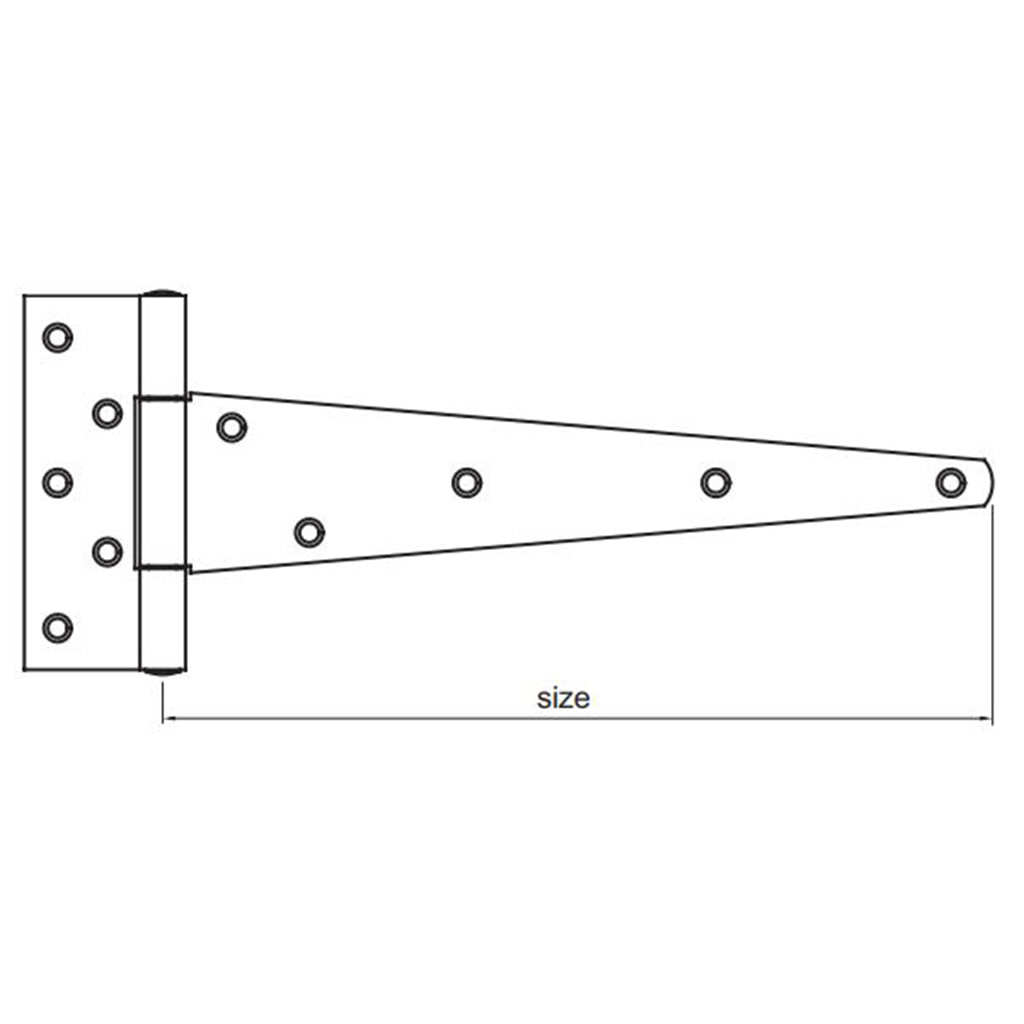 Trio Heavy Duty Scotch T-Hinge Galvanised 150mm BTHHD150GV