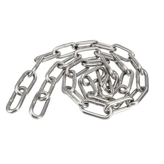 Metal chain on a white background